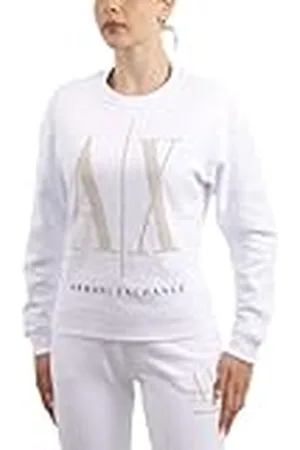 Armani Exchange Studded Icon Sweatshirt voor dames, wit, M