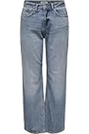 ONLY Dames Ripped Jeans Stoere Distressed Denim Broek met Scheuren Mom Jeans Straight Fit, Colour: , Size:S / 32L, Beenlengte:L32