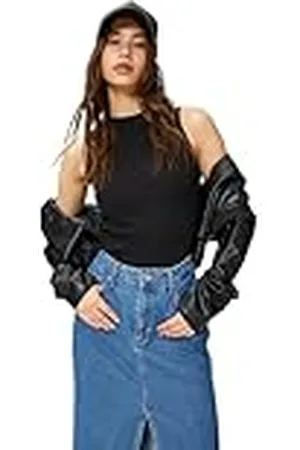 Koton Basic tanktop voor dames, mouwloos, ribbed, halternek, tanktop, , XS