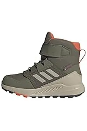 adidas Uniseks-Kind Terrex Trailmaker High COLD.RDY Hiking Shoes, olive strata/wonder beige/orange, 30 EU
