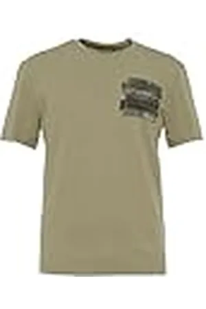 Blauer T-shirt met korte mouwen, 732 groen, loden, heren, , 46 NL