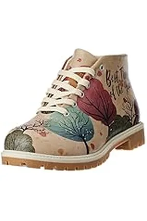 Dogo Femme Cuir Vegan Multicolore Bottines Zippées - Bottes de Mode Décontractées Confortables Faites à la Main, Best Time of the Year Motif