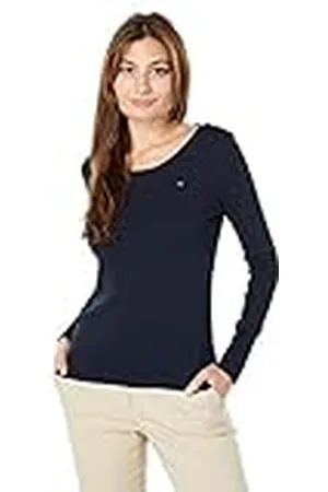 Tommy Hilfiger Dames T-shirt met lange mouwen en ronde hals, , XL