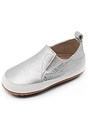 Dotty Fish Lederen baby casual schoenen. Baby jongens meisjes slip-on rubberen zool trainers. Eerste wandelaars. Antislip peuter schoenen (3-7 UK Child), , 7 UK Child