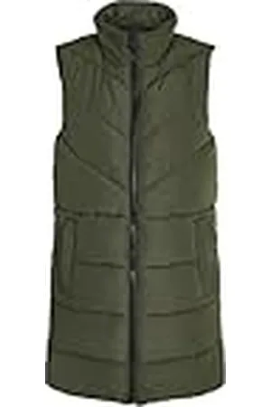 Noisy May NMDALCON, lang vest, gewatteerde gewatteerde gewatteerde jas, kuitlengte zonder mouwen en capuchon, , M