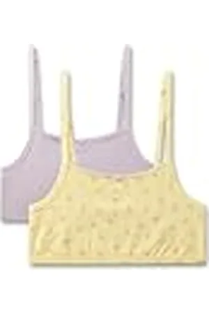 Sanetta Meisjesbustier | Comfortabele en comfortabele bustier voor meisjes van katoenmix. Ondergoed met strikjes en palm-allover | Inhoud: set van 2 meisjes bustier, , 176 cm