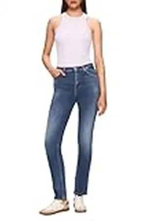 LTB Jeans Dames Jonna 300 - Straight High Rise Basic-5-Pocket Dark Wash van katoenmix - Maat W25L36, , 25W / 36L