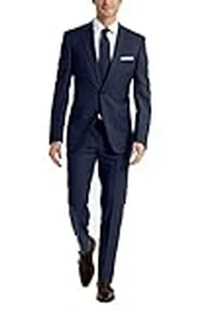 Calvin Klein Slim Fit pak voor heren scheidt, Blauwe keperstof, 36W / 34L