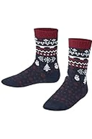 Falke Unisex Kinder Weather Fair Isle Sokken ademende klimaatregulerende geurremmende duurzame Wol Dik gedessineerd 1 Paar