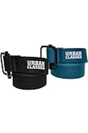 Urban classics Unisex Industrial Canvas Kids 2-Pack Belt, Black/Green, One Size, , Eén maat