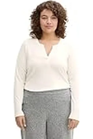 TOM TAILOR Dames Plussize Longsleeve T-shirt, , 46 NL