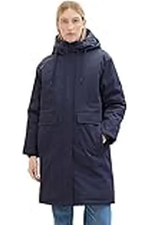 TOM TAILOR Damesregenjas met stiksel en capuchon, , M