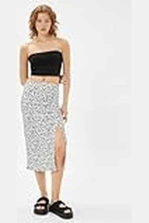 Koton Dames A Line Floral Slit Midi Rok, , XS