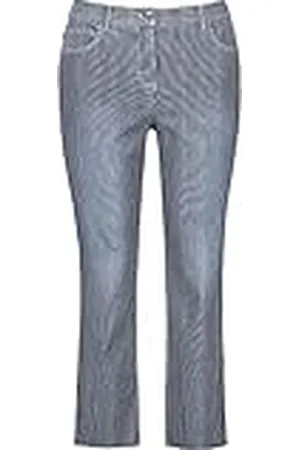 Samoon Dames 220018-21406 jeans, mood blue met patroon, 52, , 52