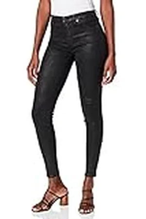 7 for all Mankind Dames Hw Skinny Coated Slim Illusion Black Broek, , 31W x 30L