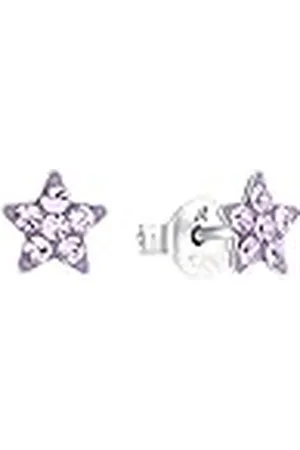 Amor Oorbellen 925 Sterling Zilveren Meisjes Kinderoorbellen, Met Kristalglas, 0,6 cm, Zilver, Ster, Wordt Geleverd In Sieraden Geschenkverpakking, 2036522