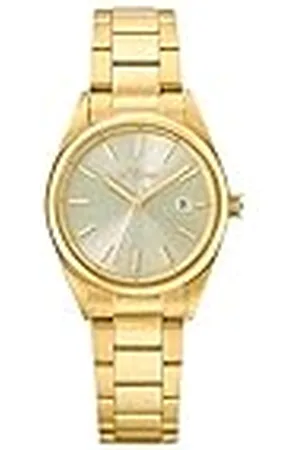 QS by s.Oliver Armbanduhr Damen Quarzuhr Analog, mit Edelstahl Armband, Gold, 3 bar Wasserdicht, Kommt in Uhren Geschenk Box, 2033532