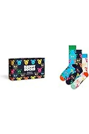Happy Socks Kleurrijke en Leuke Sokken 3-Pack Mixed Dog Socks Gift Set Maat 41-46