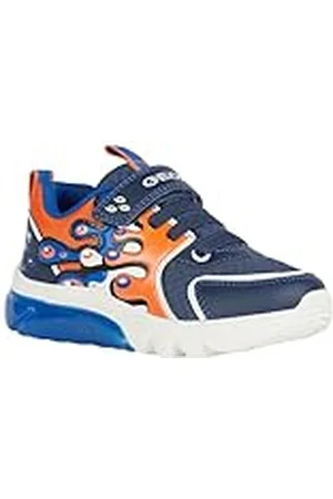 Geox J CIBERDRON Boy A Sneakers, marineblauw/oranje, 37 EU, , 37 EU