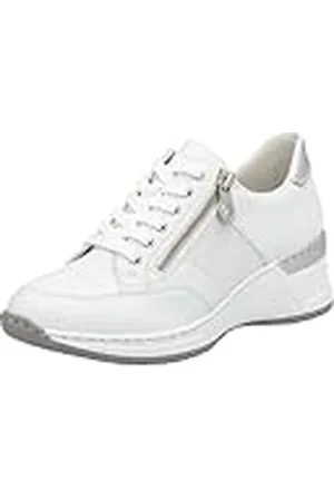 Rieker Frühjahr/Sommer N4322 Low-Top Sneakers voor dames, Witte Weiss Weiss Silber Argento 80 80, 41 EU