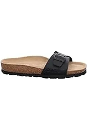 Rohde Alba klassieke sandalen voor dames, zomerschoenen, pantoffels, kurk-voetbed, zwart (90), 40 EU