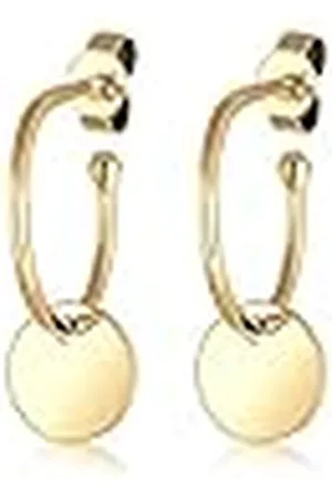 Elli Oorbellen Dames Oor Hanger Geo Plaatje Creool in 925 Sterling Zilver Verguld