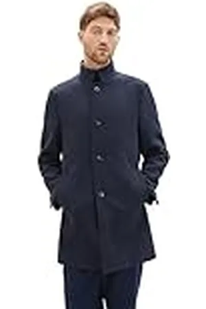 TOM TAILOR Heren 1037407 wollen jas, 32530-Blue Small Herringbone, L, , L