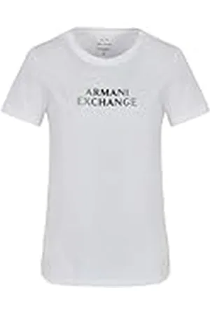 Armani Exchange Dames Ombre Metallic Logo Katoen Jersey T-Shirt , XL, , XL