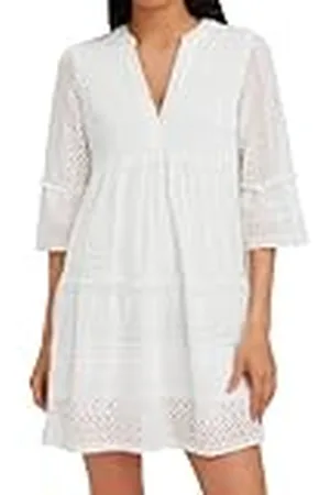 VERO MODA Mini-jurk voor dames, tuniek van gehaakt kant, VMHoney Lace 3/4 mouw, V-hals, , S