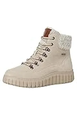 Tamaris Comfort Duotex 8-86226-41 Leren Comfort Fit uitneembaar voetbed voor dames, warm gevoerde enkellaarzen, beige suède, 38 EU, , 38 EU Breed