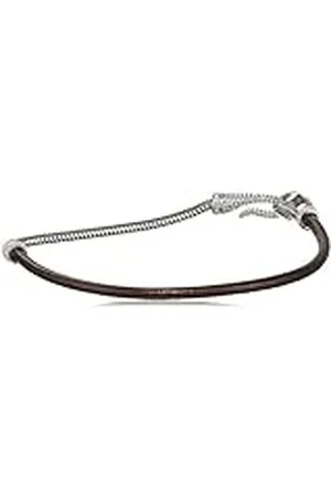 CAÏ Caï Vrouwen damesarmband SNAKE 925 gerhodineerd leer zirkonia wit 20 cm - C1616B/90/03/20