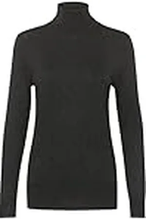 Kaffe T-shirt met lange mouwen voor dames, slim fit, hip lengte, geribbelde randen, , L