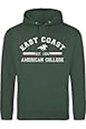 American College Sweatshirt met print, warme kleding, uniseks, kinderen, jongens en meisjes, casual, model ACSCW2, donkergroen, 14 jaar, , 14 ans