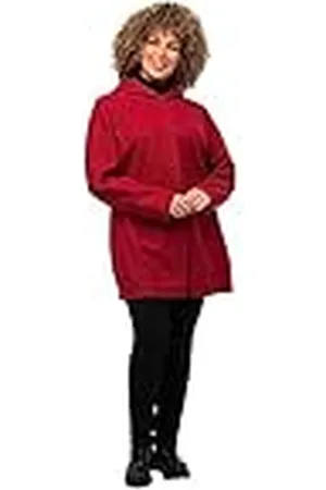 Ulla Popken Dames Curly Wool capuchon jas, , 50-52