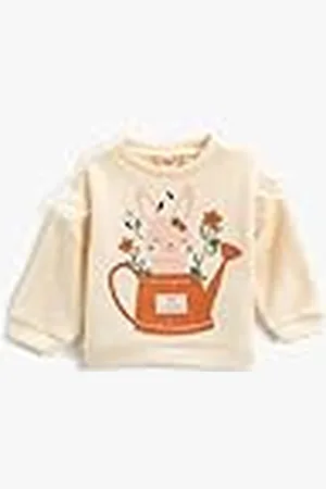 Koton Babygirls Bunny bedrukte tule, ruffled detail, sweatshirt met lange mouwen, , 9-12 Monate