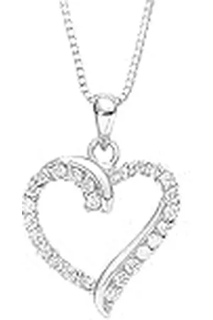 Amor Collier Met Hanger 925 Sterling Zilveren Dames Collier, Met Cubic Zirkonia Synth., 45 cm, , Hart, Wordt Geleverd In Sieraden Geschenkverpakking, 9194568