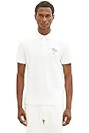 TOM TAILOR Heren 1036379 Poloshirt, 10332-Off White, L, , L