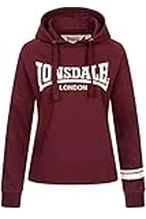 Lonsdale London CALLANISH Sweatshirt met capuchon voor dames, Oxblood/wit, S 117404