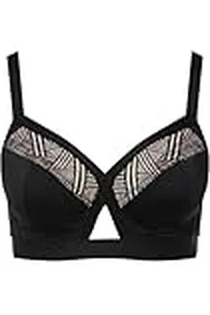 Ulla Popken Dames Soft-Bra, Wonder-Cross BH, zwart, 90C