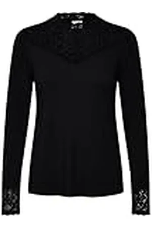 Cream Damesblouse, kant, details, jersey, lange mouwen, slim fit, dames, , S