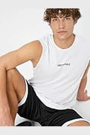 Koton Heren Slogan Printed Crew Neck Mouwloze Sport Tank Top, , M