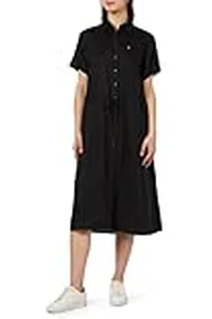 Tommy Hilfiger Dames linnen SS MIDI overhemdjurk 34, , 60