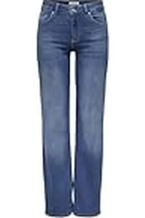 ONLY Dames Jeans Straight Fit Middelhoge Taille Handige Zakken Ritssluiting, Colour: , Size:XS / 30L, Beenlengte:L30