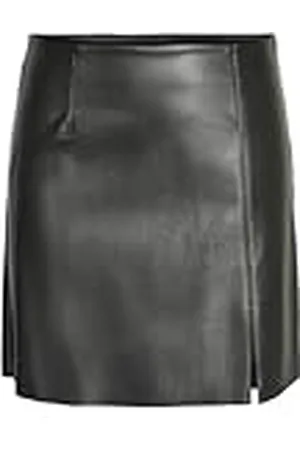 Noisy May Nmclara Penny Pu Hw Slit Skirt Noos Rock, , XS