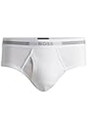 HUGO BOSS Traditional Original Slip voor heren van geribbeld katoen met logo op de tailleband, , XS