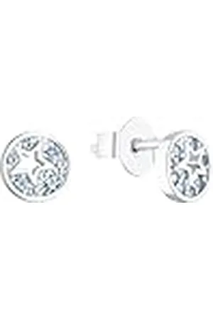 QS by s.Oliver Oorbellen 925 sterling zilveren meisjes oorsieraden voor kinderen, met zirkonia synth., 0,6 cm, zilver, ster, Wordt geleverd in geschenkverpakking, 2036457