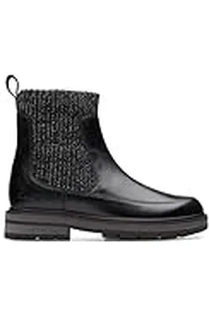 Clarks Prague Top K. Halflange laarzen, zwart leer, 25 EU, , 25 EU