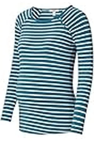 ESPRIT Esprit Gestreepte longsleeve, biologisch katoen, Teal Blue - 455, 34