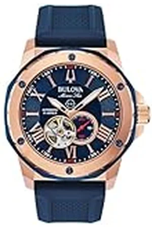 BULOVA Heren analoog mechanisch horloge met siliconen armband 98A227, , band