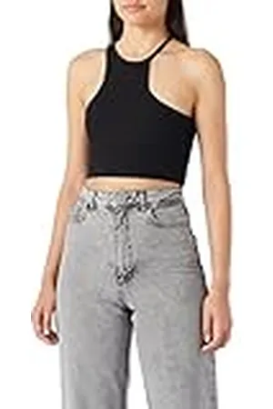 Koton Dames houder asymmetrical neck crop tanktop tanktop, , L